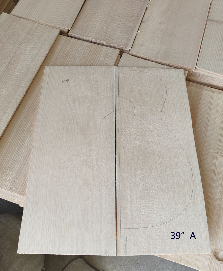 39-inch guitar top panel Sitka spruce